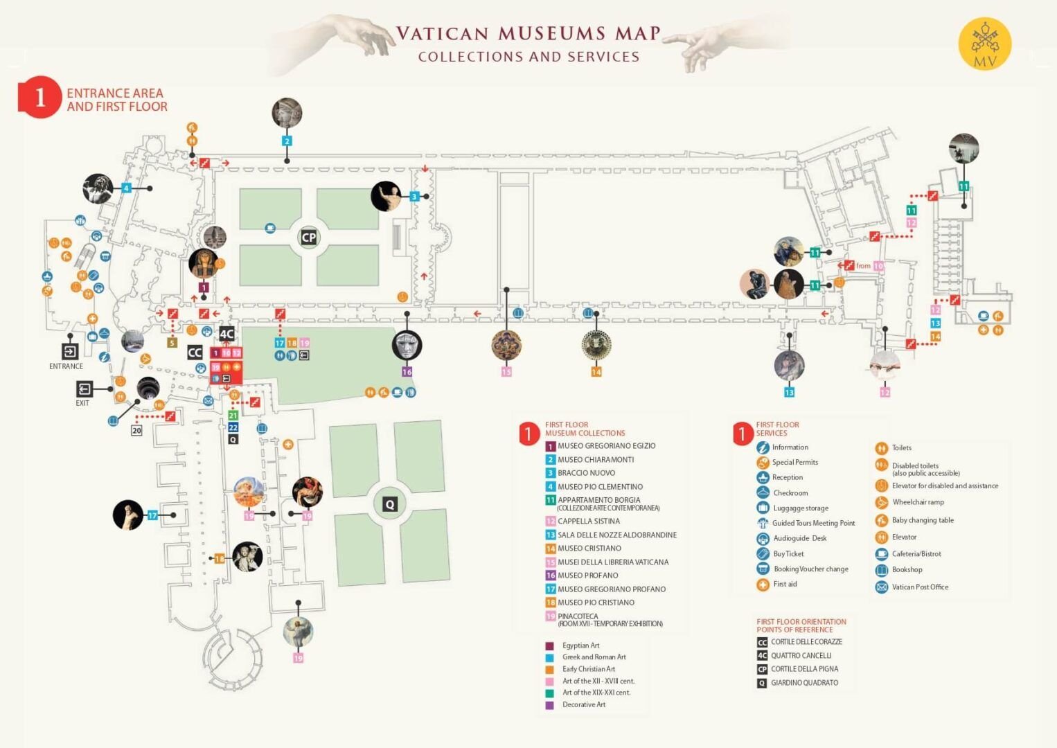 Mapa museos vaticanos 1