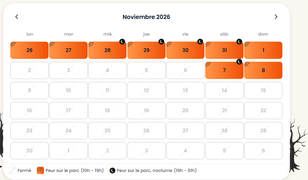 Peur sur Parc Asterix 2026 noviembre