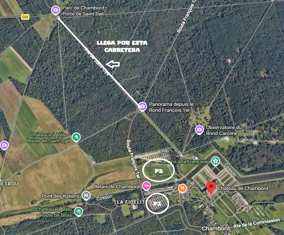 Mapa ubicación Chambord, como llegar