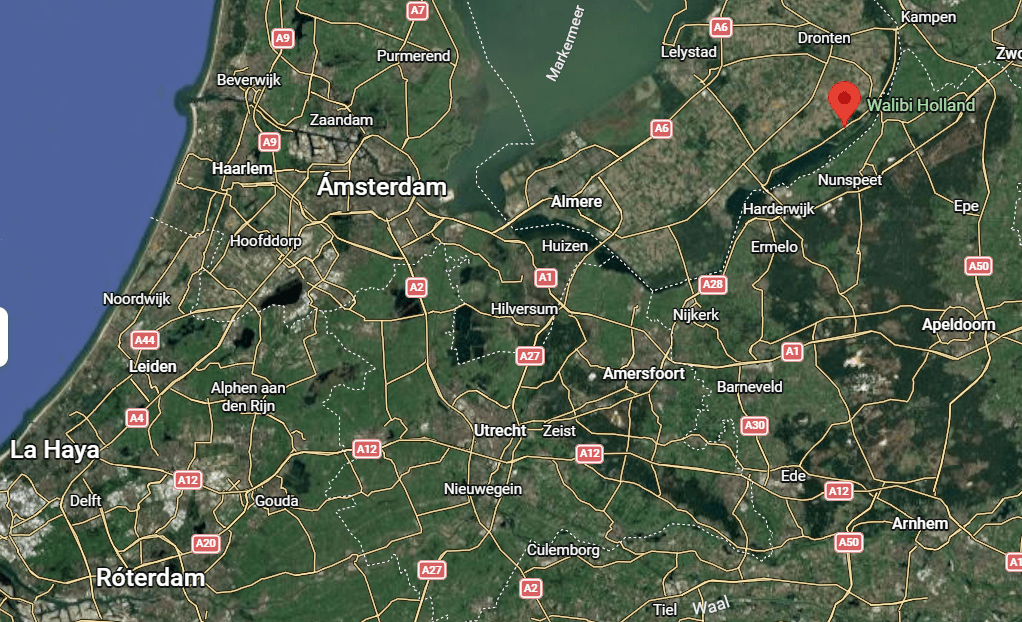 mapa ubicación walibi Holland