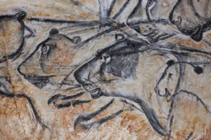 Panneau des lions detail© Patrick Aventurier Grotte Chauvet 2 Ardeche