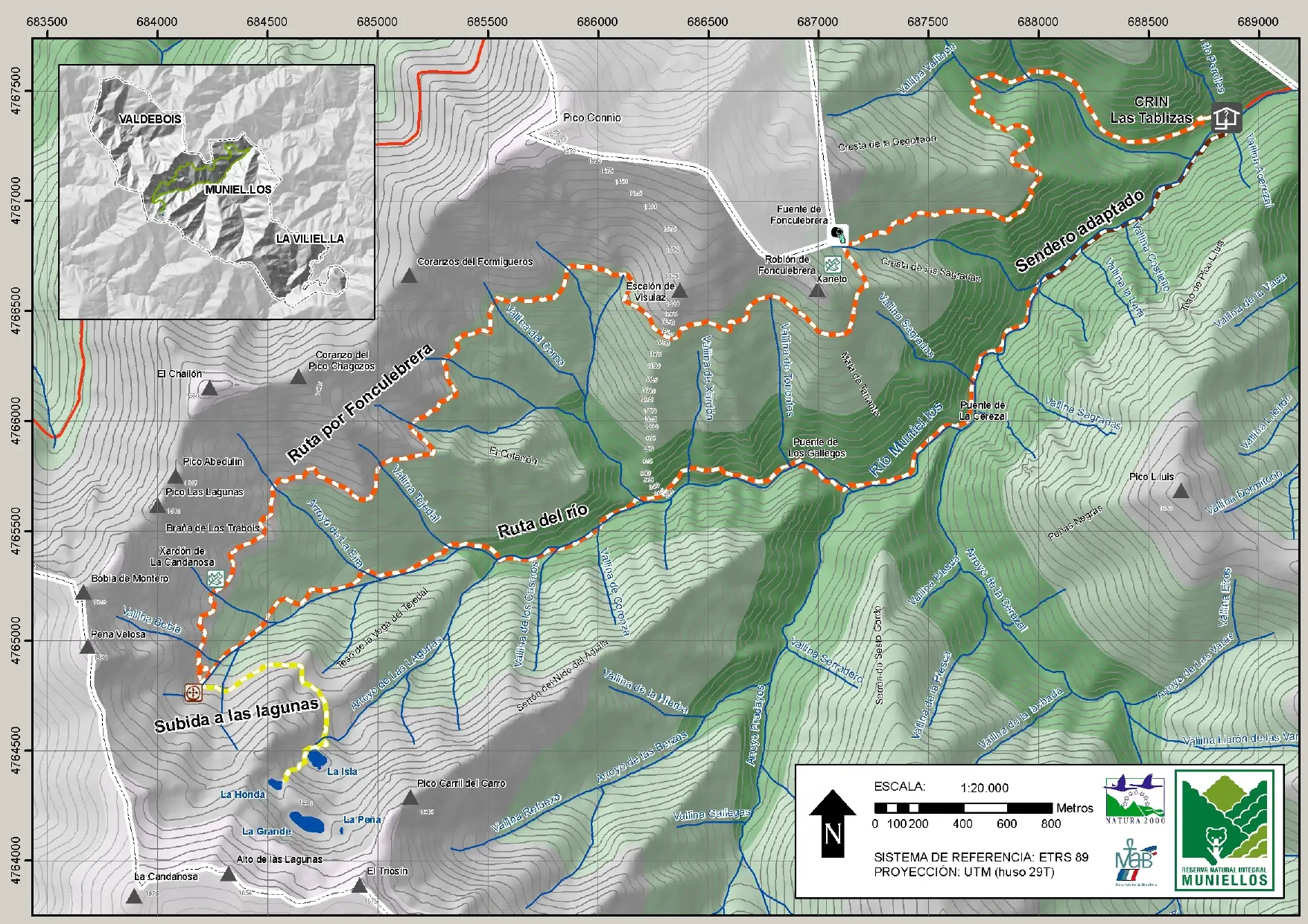mapa rutas muniellos